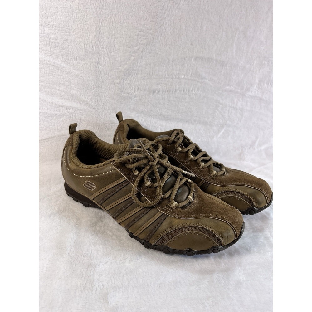 SKECHERS  Womens Bikers Trooper Walking Athletic Shoes Sz 7.5 Brown 47844 - Picture 3 of 8